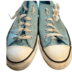 Converse All Star Low Top Blue Sneakers Canvas Shoes women's Size 8
